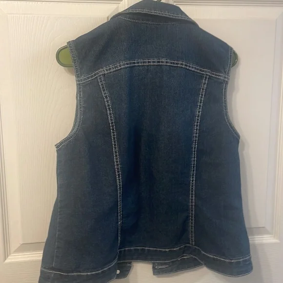 Christopher & Banks Jean Vest with Rhinestones - Picture 7 of 8
